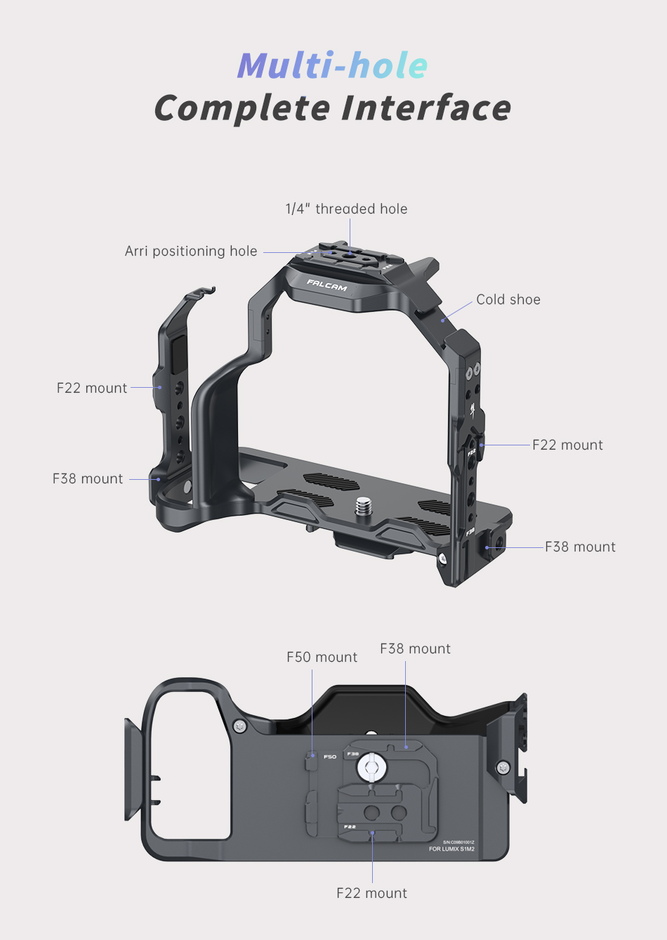 Falcam F22 & F38 & F50 QR Camera Cage for Panasonic Lumix S5 II & S5 IIX  C00B3401